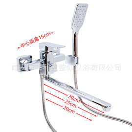 外贸俄罗斯中亚方型入墙式冷热浴缸浴室花洒淋浴套装加长管水龙头