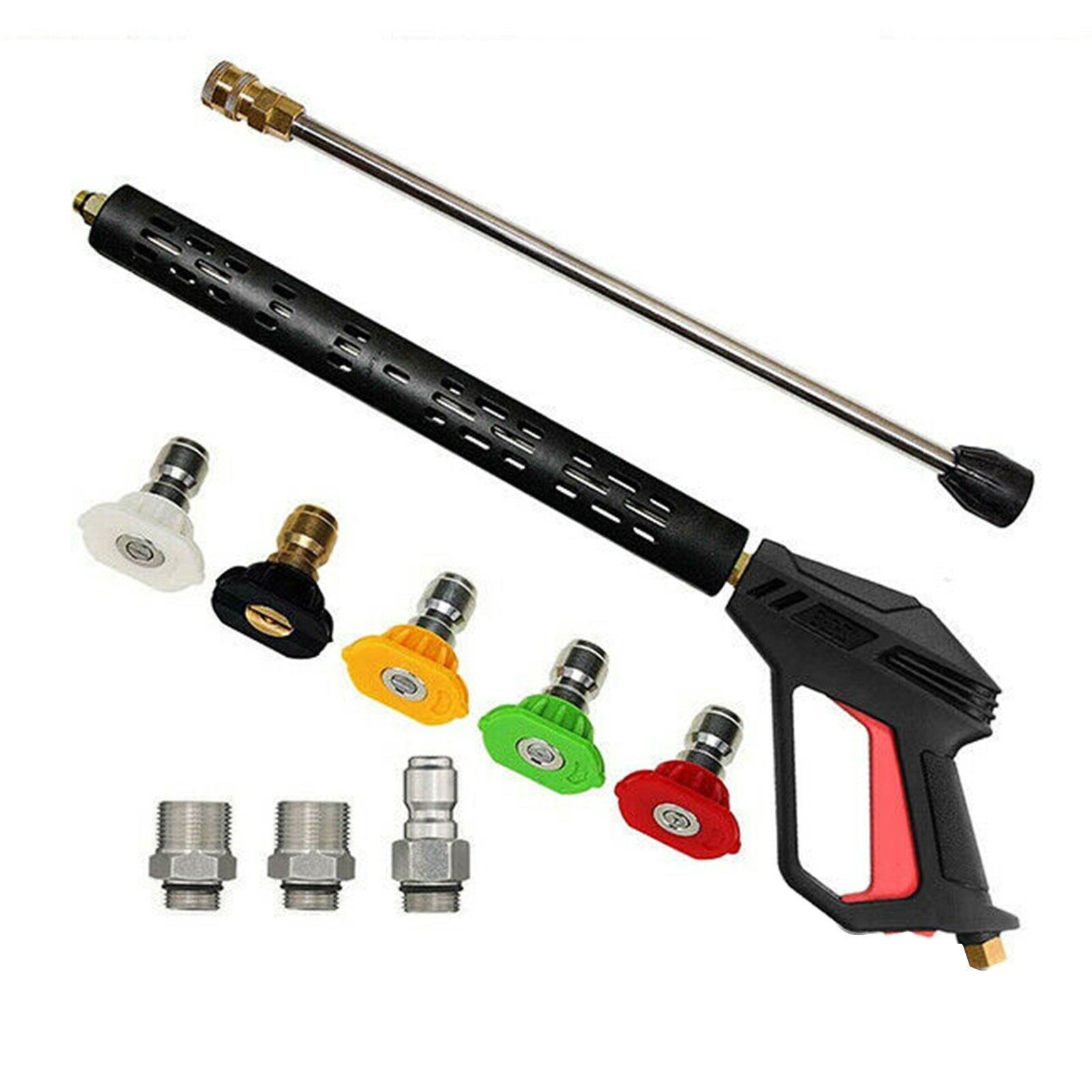 Car Wash High-Pressure Water Gun Garden Cleaning Kit 4000Psi One Gun Four Uses M22 3/8 Quick Plug