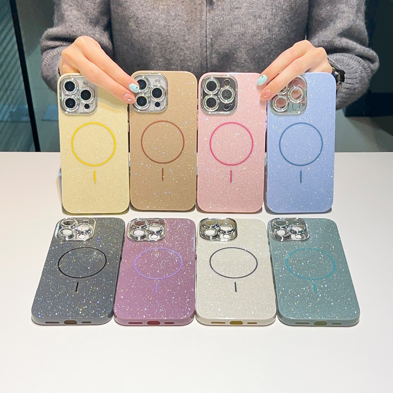 国境を越えた星空フラッシュ粉の細い磁気吸引はリンゴ16携帯電話ケースiPhone15精穴保護カバー1314全包を適用する|undefined