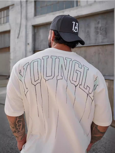 Men's Summer Short Sleeve T-Shirt, Loose Fit, 240g, Cotton Crew Neck, Casual, Fitness, Running, Sports Short Sleeve T-Shirt for Men