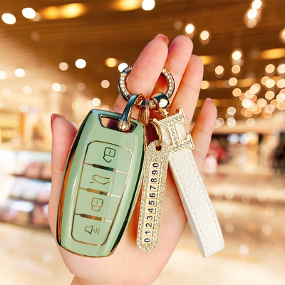 Car key bag Suitable for Both Men and Women - matcha-greensingle-case-h-diamond-white-cord-number-card