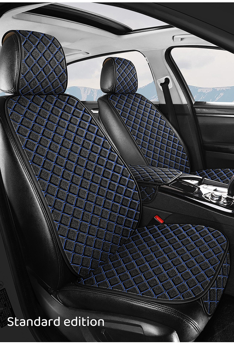 Cross-Border Popular Car Seat Cushion, Universal for All Seasons, Tie-Free Anti-Slip Three-Piece Set, Five-Seat Linen Seat Cushion, Drop Shipping