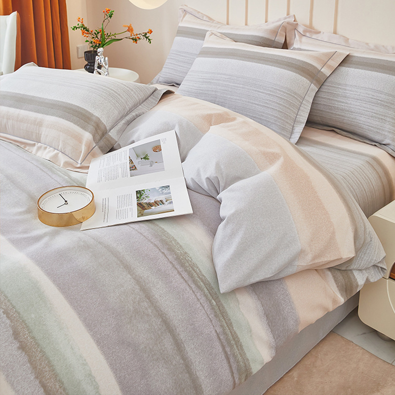 Cama de molido simple conjunto de cuatro piezas 2025 nuevo invierno engrosado sábanas cubierta de cama de algodón puro