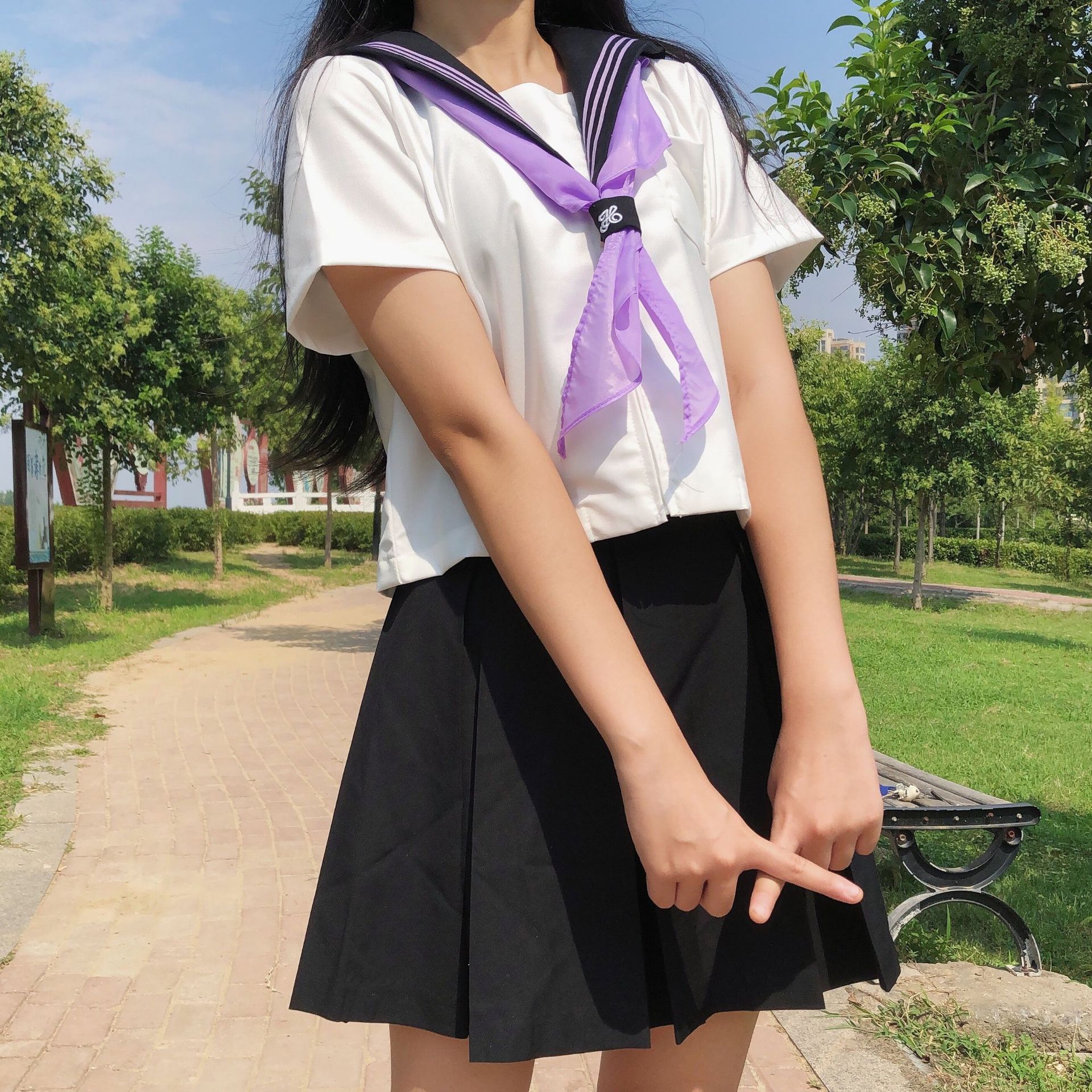 (2개) 제조업체는 블랙 칼라 3권 기본 세일러복 JK 유니폼 긴팔 봄, 가을 대학 스타일 플리츠 스커트 슈트를 공급합니다.