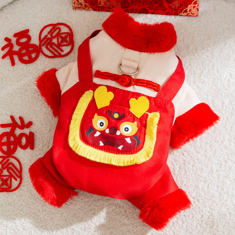 Perro de otoño e invierno, bolsillo de algodón acolchado cálido grueso, chaqueta acolchada de algodón de cuatro patas, gato Teddy Bichon, ropa para perros