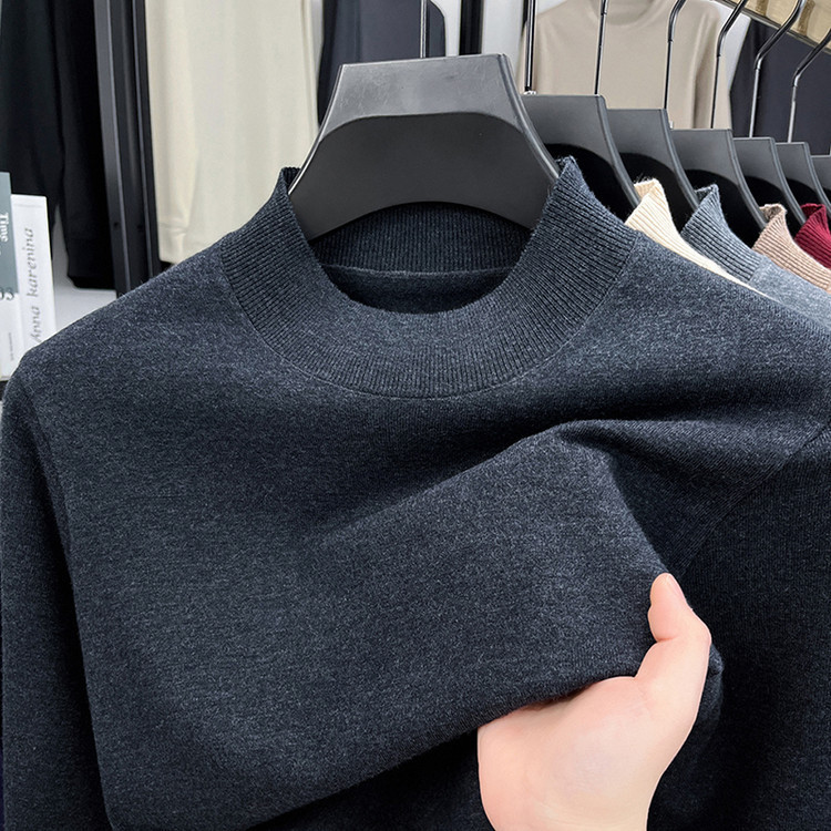 秋と冬のメンズセーター無地多用途ボトリングシャツ高品質高級紳士服卸売ドロップシッピングセーター|undefined