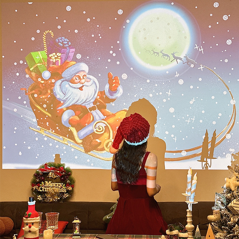 Christmas Projector Lamp Korean Ins Style Xiaohongshu Same Model Internet Celebrity Photo Projector Creative Gift Home Gift Box Christmas Projector Lamp Korean Ins Style Xiaohongshu Same Model Internet Celebrity Photo Projector Creative Gift Home Gift Box