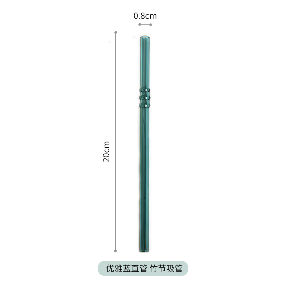 Paja de vidrio de bambú resistente al calor paja de vidrio de borosilicato color mujeres embarazadas y niños jugo bebida ventas directas de la fábrica