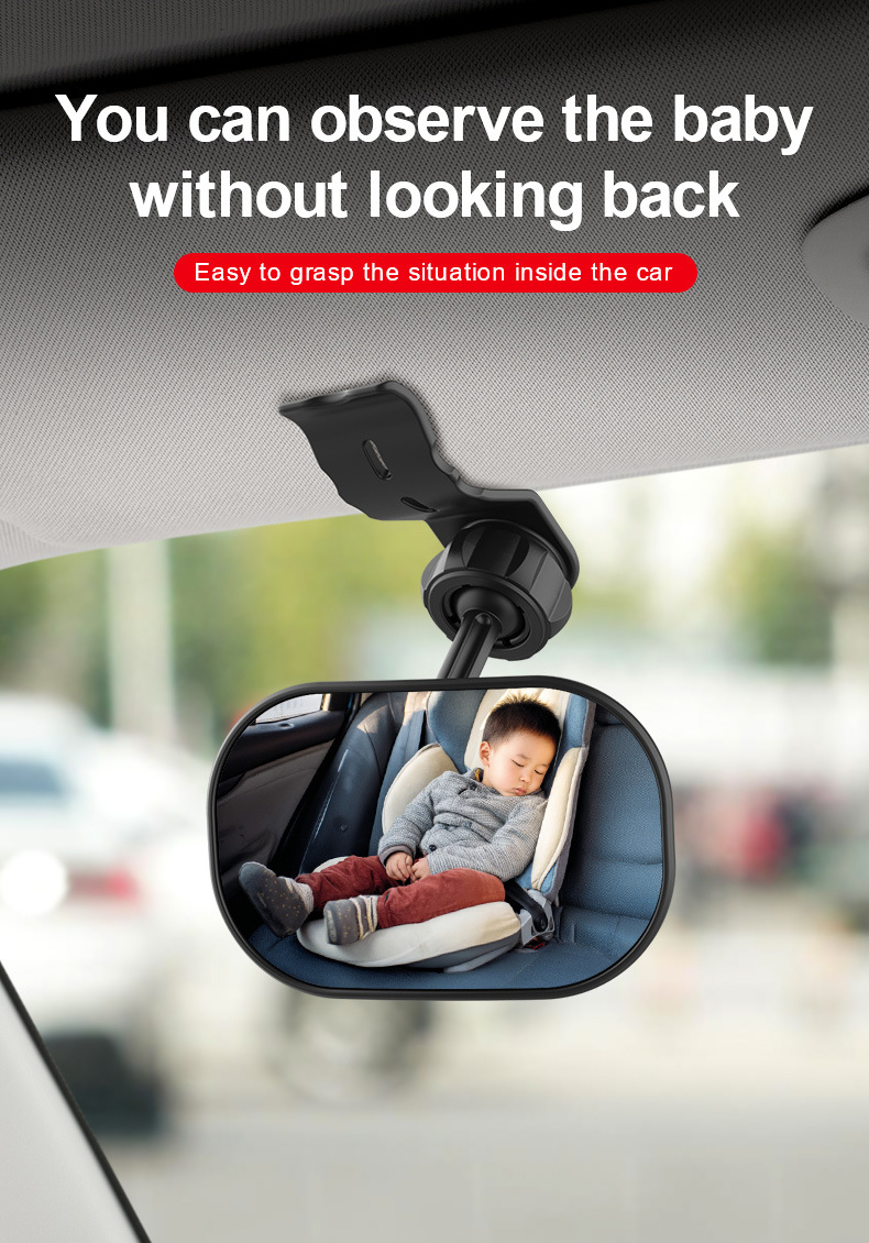 Car Baby Observation Mirror, Rear Child Seat Blind Spot Mirror, Tricycle Wide-Angle Mirror, Large Field of View Reversing Auxiliary Mirror