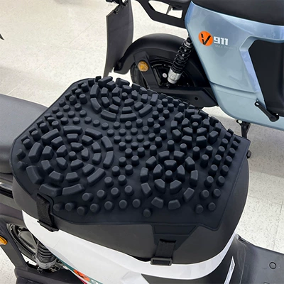 Electric Vehicle Sun-Proof and Waterproof Motorcycle Seat Cushion, Shock-Absorbing Delivery Scooter Seat Cushion, Silicone Motorcycle Seat Cushion (Electric car cushion) - blacksquare