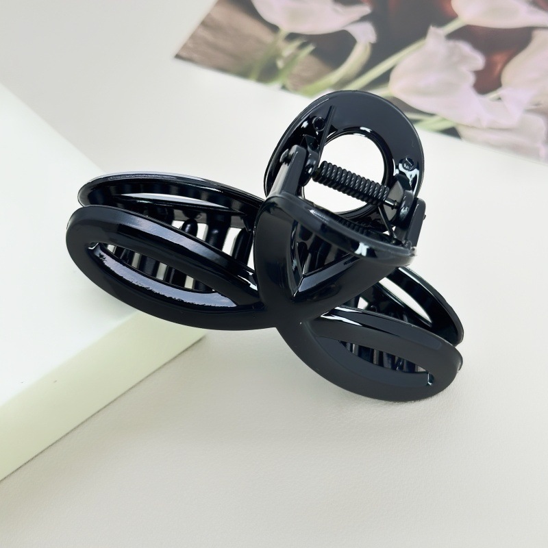 Korean Style Cross Pearl Hair Clip for Back of Head, Elegant and Chic Large Hair Clip Shark Clip Headwear for Women