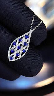 18K Gold Natural High-Quality High-End Jewelry 55 Points Sapphire Pendant Necklace Jewelry Douyin Wholesale Agent