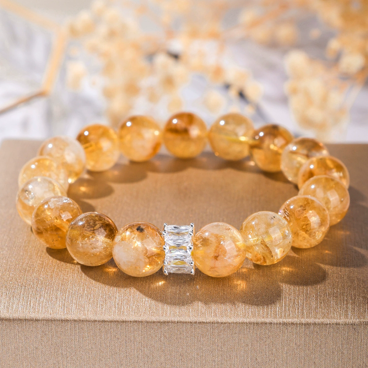 Complex organic crystal bracelet, one bead bracelet, for luck