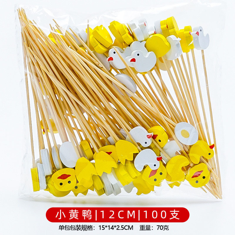 12CM un solo uso de frutas de bambú marca de cóctel creativa marca de frutas de bocadillos KTV arte marca de dientes fabricantes