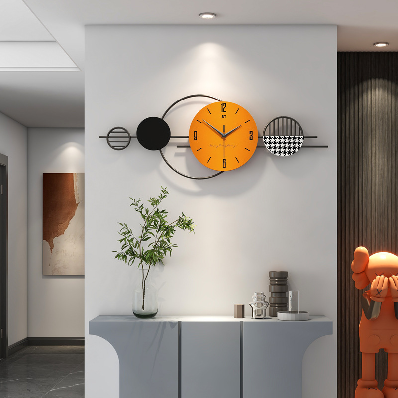 Fashionable Accessible Luxury Clock Living Room High-End Modern Home Restaurant Decoration Clock Wall Hanging Creative Wall Clock Without Punching
