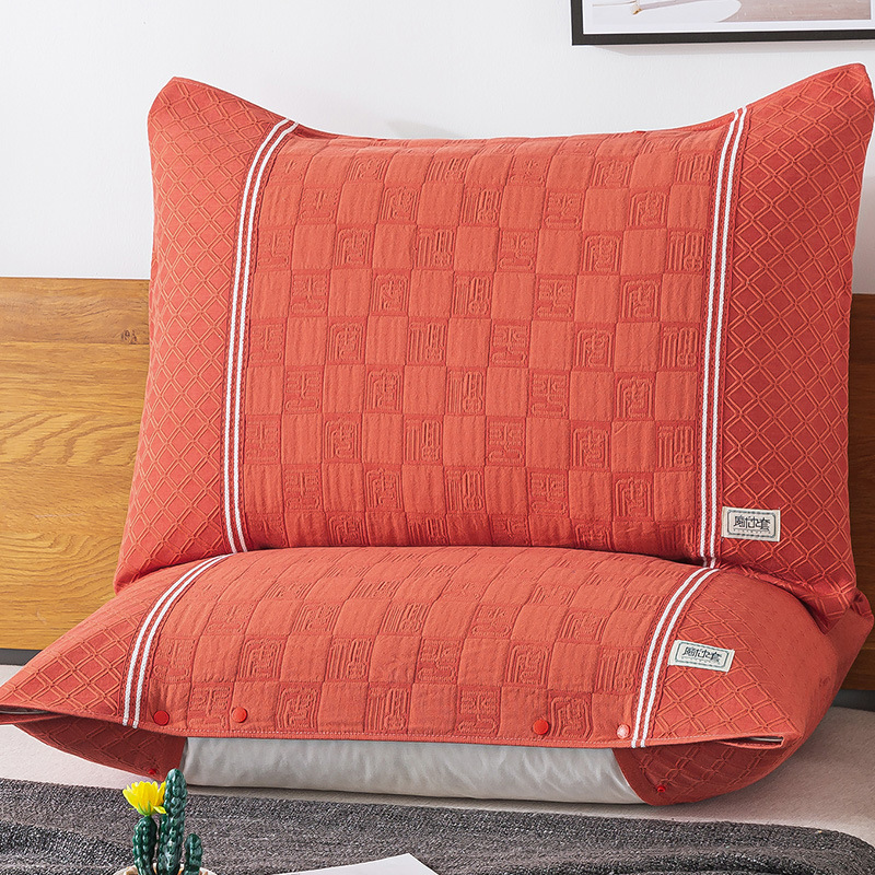 A pair of high-quality pure cotton towels for home use, all-cotton pillow towels with fixed anti-slip single clip magic pillowcases.