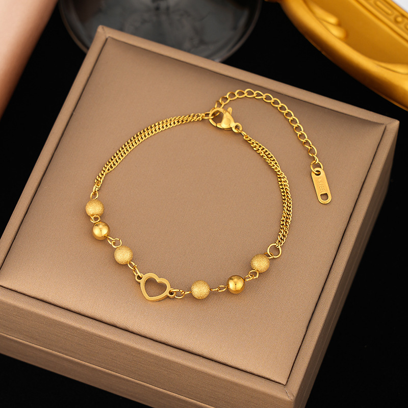 クロスボーダー東莞チタン鋼ジュエリー色褪せない新しい日本と韓国のアクセサリーブレスレット女性用 18K ゴールドファッションライト高級ハイエンド|undefined