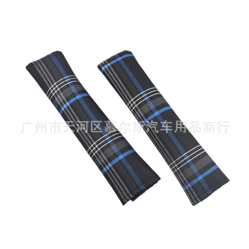Car Seat Belt Shoulder Pads Car Plaid Shoulder Pads Pair Driving Shoulder Protectors Car Interior Accessories Set