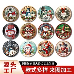 クロスボーダークリスマスクリエイティブ吊り下げ装飾木製工芸品ラウンドドアサイン木製吊り下げタグシリーズ 20Cmos 吊り下げ