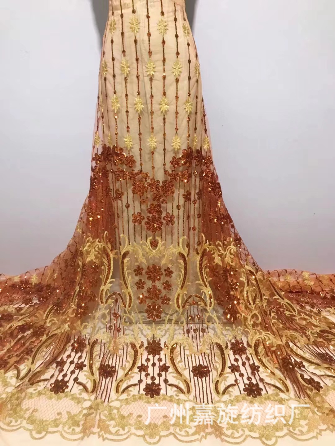 Lentejuelas Tull encaje africano lentejuelas bordado malla encaje tela vestido ropa paño j3834