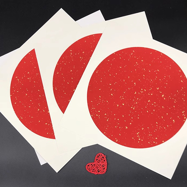 38*38生宣万年红洒金圆形宣纸镜片加厚卡纸软卡空白宣纸书法创作