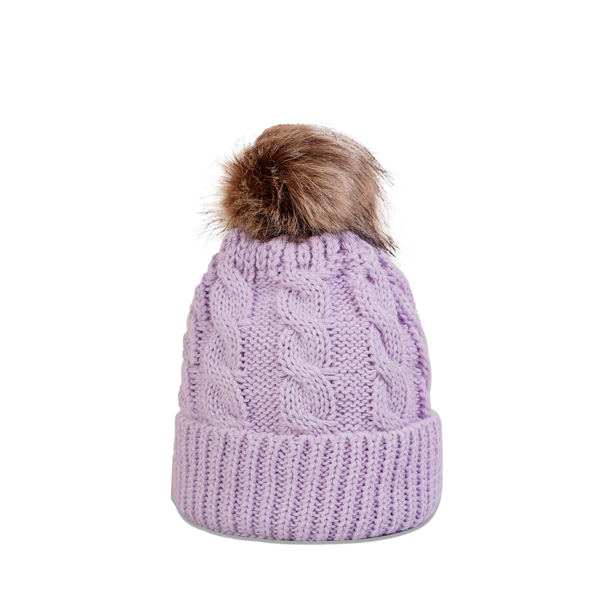 Autumn And Winter New Twist Knit Hat Wool Ball Fashion Trend Warmth Pure Color Woolen Hat display picture 5