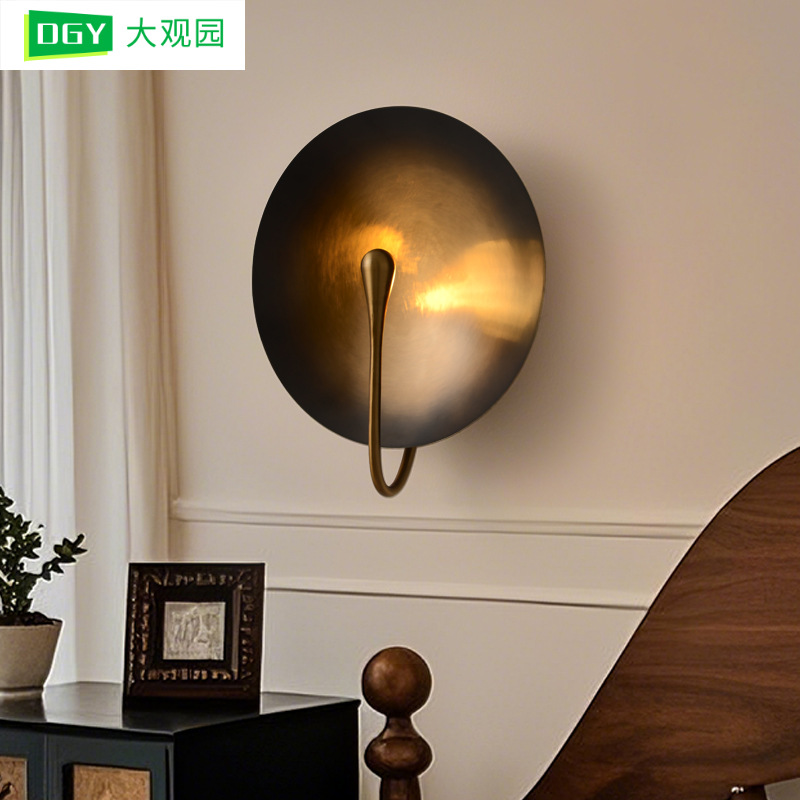 Lámpara de pared Grand View Garden, estilo americano, iluminación para sala de estar, dormitorio, pasillo, retro, sencilla, personalizada, lámpara de pared de fondo, lámpara de noche L138