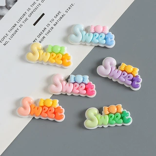 卡通渐变Sweet字母树脂配件diy手工奶油胶手机壳发夹饰品贴片材料