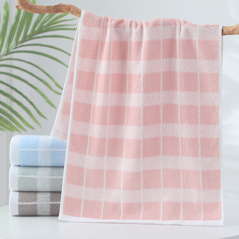 New simple plaid cotton towel 16 soft household adult face towel absorbent couples wholesale towel