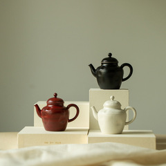 粉引茶壺 侘寂風陶瓷茶具 家用手工泡茶壺單壺大容量煮茶喝茶壺