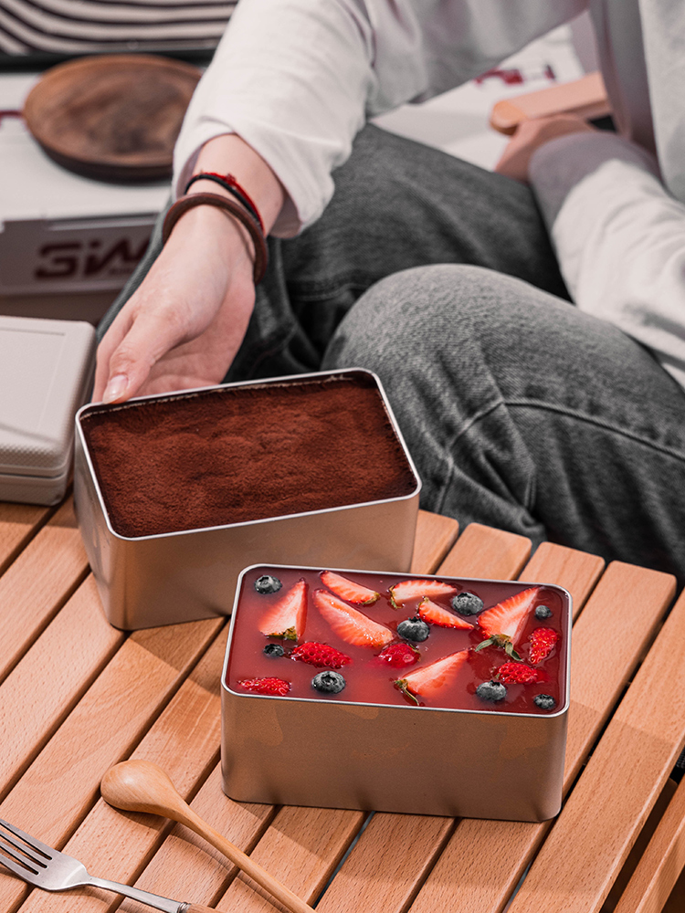 Caja de embalaje tiramisu galletas caja de latín crisp nougat dulces horneado lata vacía caja de hierro