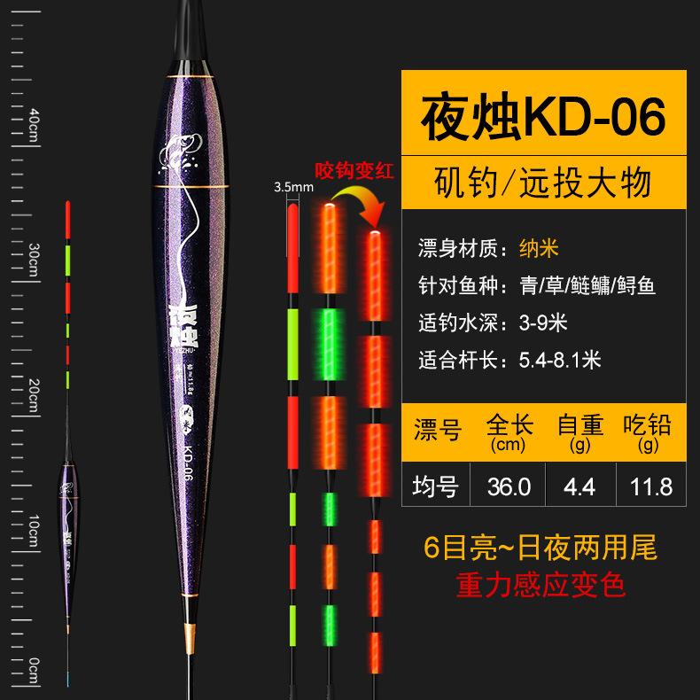 Flotador de pesca de roca de tiro largo flotador electrónico de pesca de roca flotador luminoso nano llamativo triángulo cola de pesca grande etiqueta flotante al por mayor