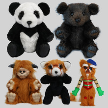 狐狸猴子大熊猫毛绒玩具棕熊小浣熊可调节公仔儿童创意趣味小摆件