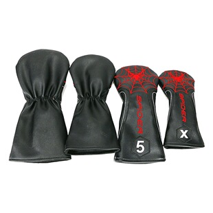 Golf club cap cover wood club head cover PU fabric spider pattern fairway wood cross-border new