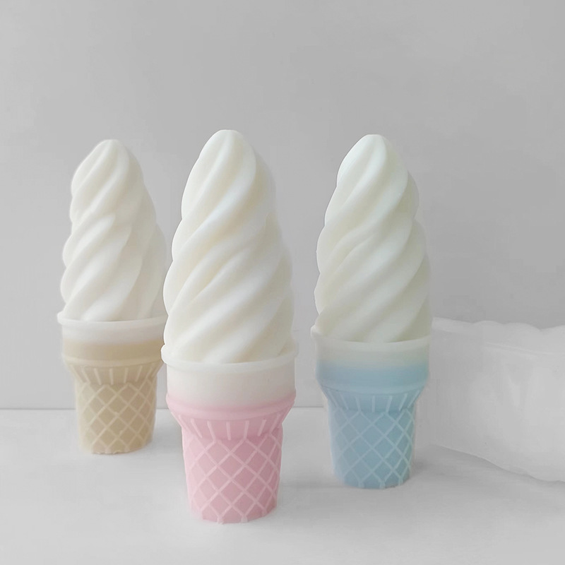 DIY decoración de la torta helado silicona molde casero cono yeso epoxi aromaterapia vela herramienta