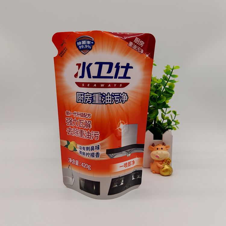 自立洗衣液复合包装袋异形铝箔塑料吸嘴液体包装袋