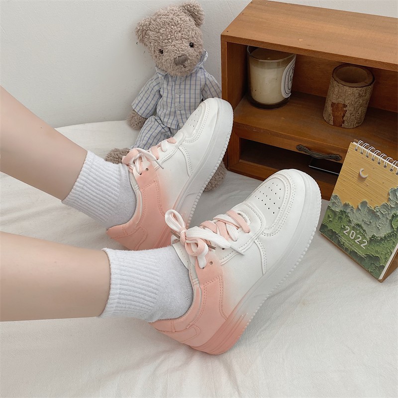 Demi-season white sneakers