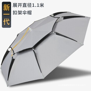 New Type Umbrella Cap Head-Mounted Fishing Umbrella Double-Layer Breathable Folding Large Outdoor Umbrella Tea Picking Sanitation Hat Ultra Light Umbrella