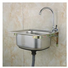 不銹鋼洗手盆304水槽大小單槽帶支撐架子套餐洗菜盆洗碗池代貨熱