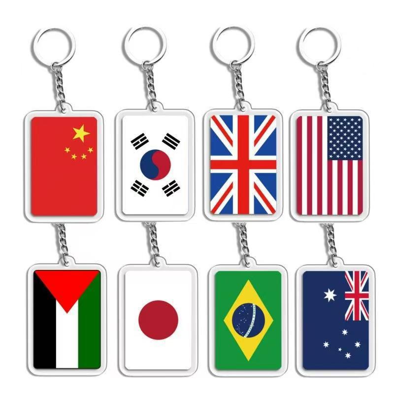 Colgante acrílico bandera nacional personalidad colgante creativo suministro transfronterizo fan decoración colgante conmemorativo llavero
