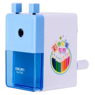Deli 0742 pencil sharpener fast pencil sharpener alloy knife core safe and portable student standing and durable