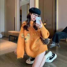 橘色毛衣女2025新款秋冬季加厚复古减龄宽松慵懒高级感韩系针织衫