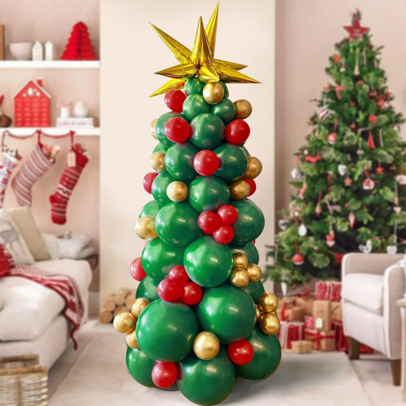 Cross border hot selling Christmas dark green latex balloon package forest series Christmas tree factory direct sales balloon_voghion.com
