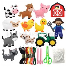 新款农场动物缝纫 毛毡毛绒动物艺术套件 儿童早教缝纫工艺品