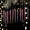 Pink crushed ice pendant 12PCS