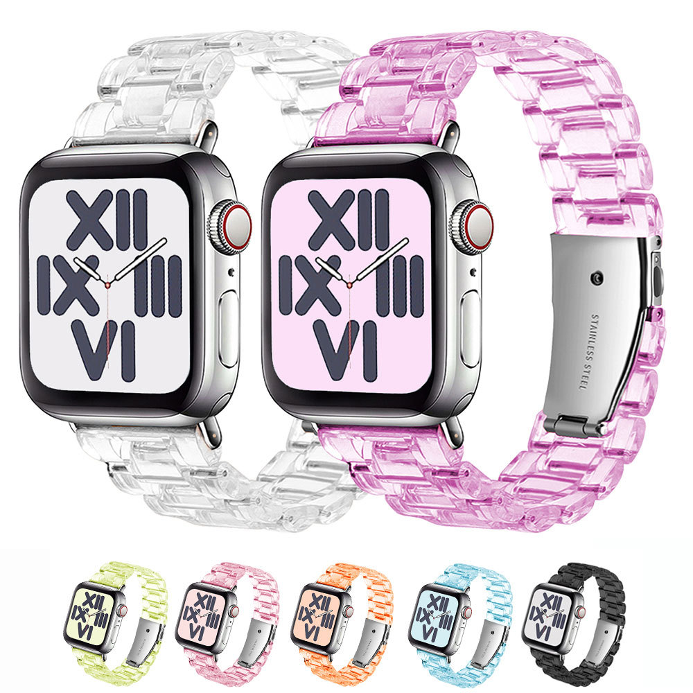 適用蘋果iWatch 8透明三珠冰川錶帶Apple Watch76543SE亞克力腕帶