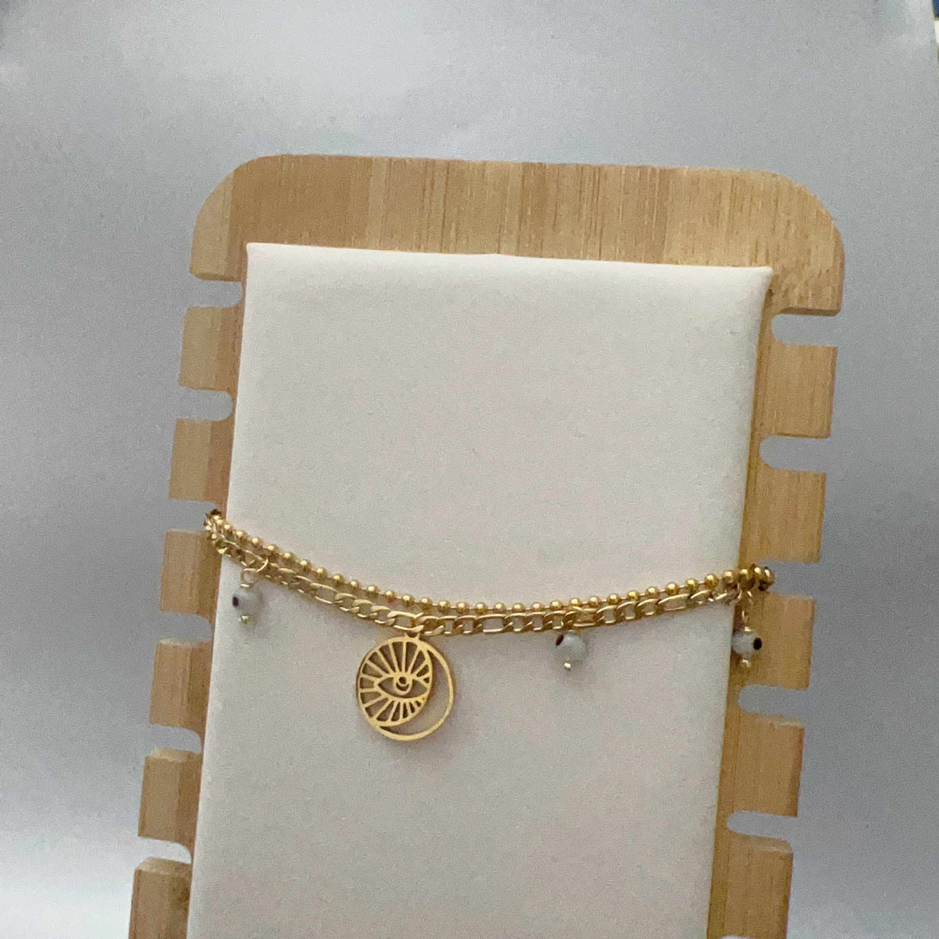 Fashion Devilu0027S Eye Stainless Steel Plating Hollow Out Bracelets 1 Piece