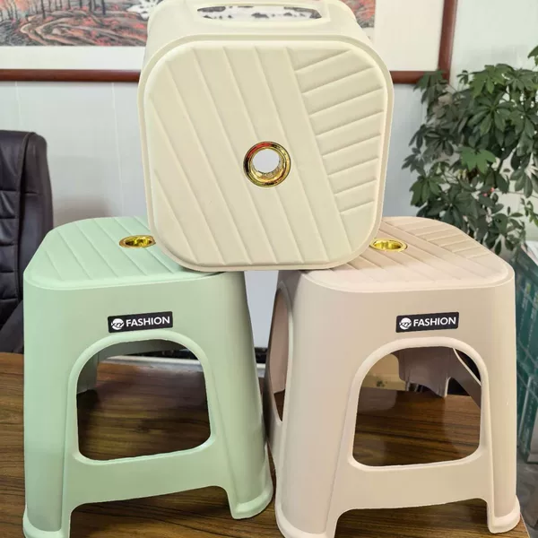 Thickened plastic small stool, stackable, shoe changing stool, bathroom plastic bench, home gift square stool, customizable with printing
