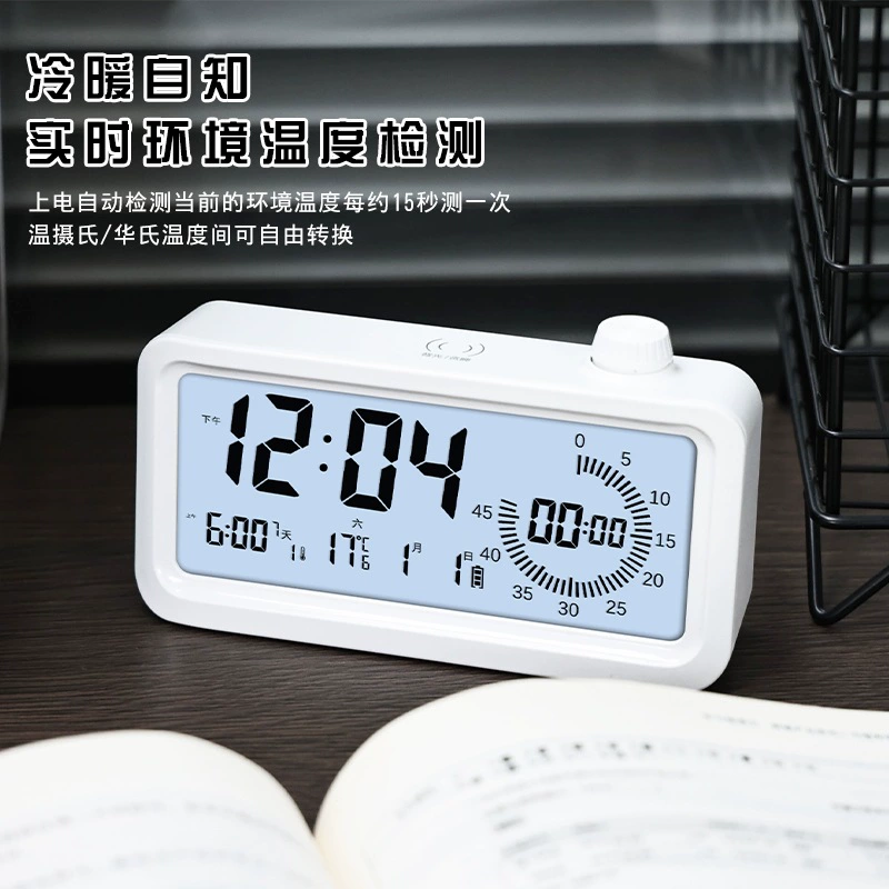 Электронные часы для студентов, обучающий будильник, таймер пробуждения, бесшумный дисплей, зарядка, голосовое пробуждение, умное пробуждение