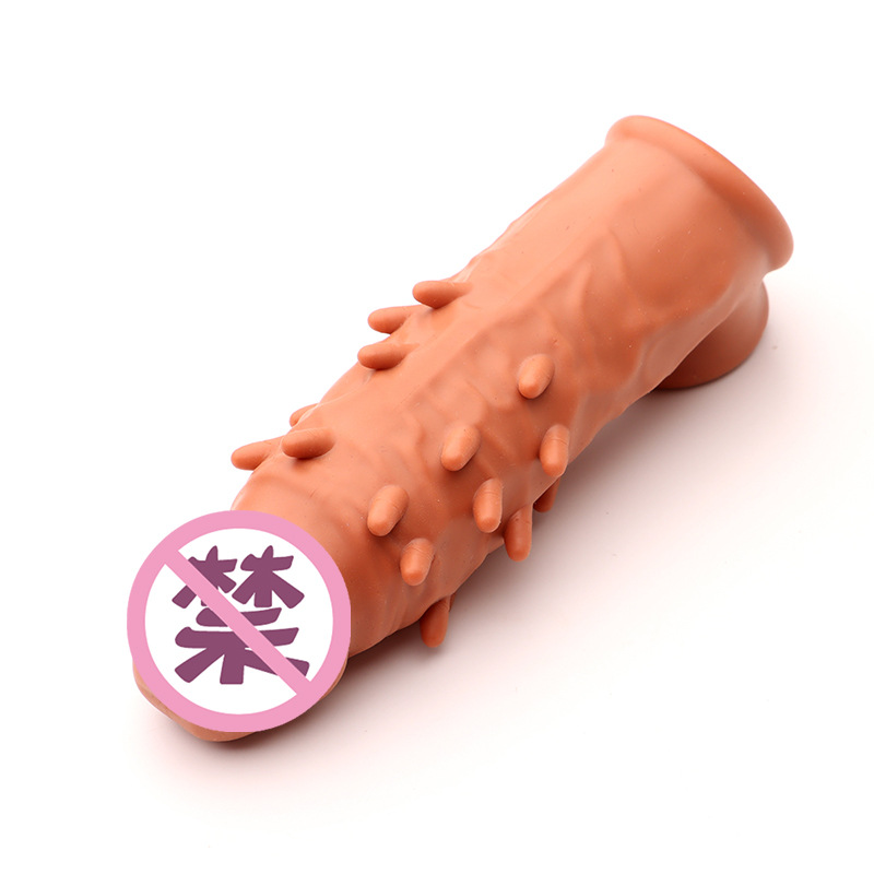 Wolf Tooth Textured Penis Sleeve, TPE Spiked Extender, Large-Particle Stimulation Cover — detail image 7